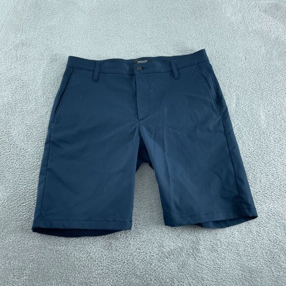 Proof Mens Navy Blue Polyester Blend Shorts Size 34 4798 - Picture 1 of 9